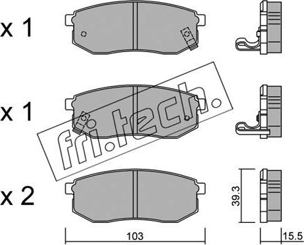 Fri.Tech. 530.0 - Bremžu uzliku kompl., Disku bremzes autospares.lv