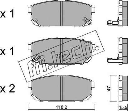 Fri.Tech. 532.0 - Bremžu uzliku kompl., Disku bremzes autospares.lv