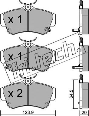 Fri.Tech. 537.0 - Bremžu uzliku kompl., Disku bremzes www.autospares.lv