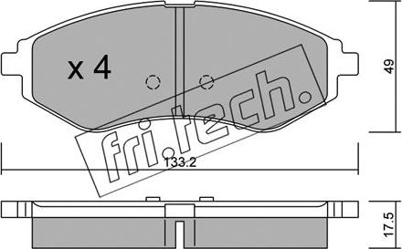 Fri.Tech. 524.0 - Bremžu uzliku kompl., Disku bremzes autospares.lv