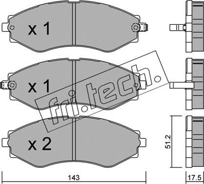 Fri.Tech. 525.0 - Bremžu uzliku kompl., Disku bremzes autospares.lv