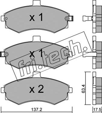 Fri.Tech. 520.0 - Bremžu uzliku kompl., Disku bremzes www.autospares.lv