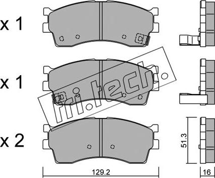 Fri.Tech. 528.0 - Тормозные колодки, дисковые, комплект www.autospares.lv