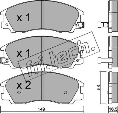 Fri.Tech. 522.0 - Bremžu uzliku kompl., Disku bremzes autospares.lv