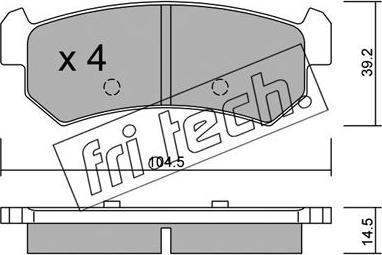 Fri.Tech. 527.0 - Bremžu uzliku kompl., Disku bremzes www.autospares.lv