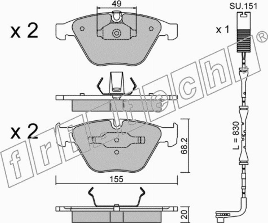 Fri.Tech. 574.1W - Bremžu uzliku kompl., Disku bremzes www.autospares.lv