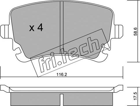 Fri.Tech. 570.2 - Bremžu uzliku kompl., Disku bremzes autospares.lv