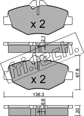 Fri.Tech. 578.0 - Тормозные колодки, дисковые, комплект www.autospares.lv