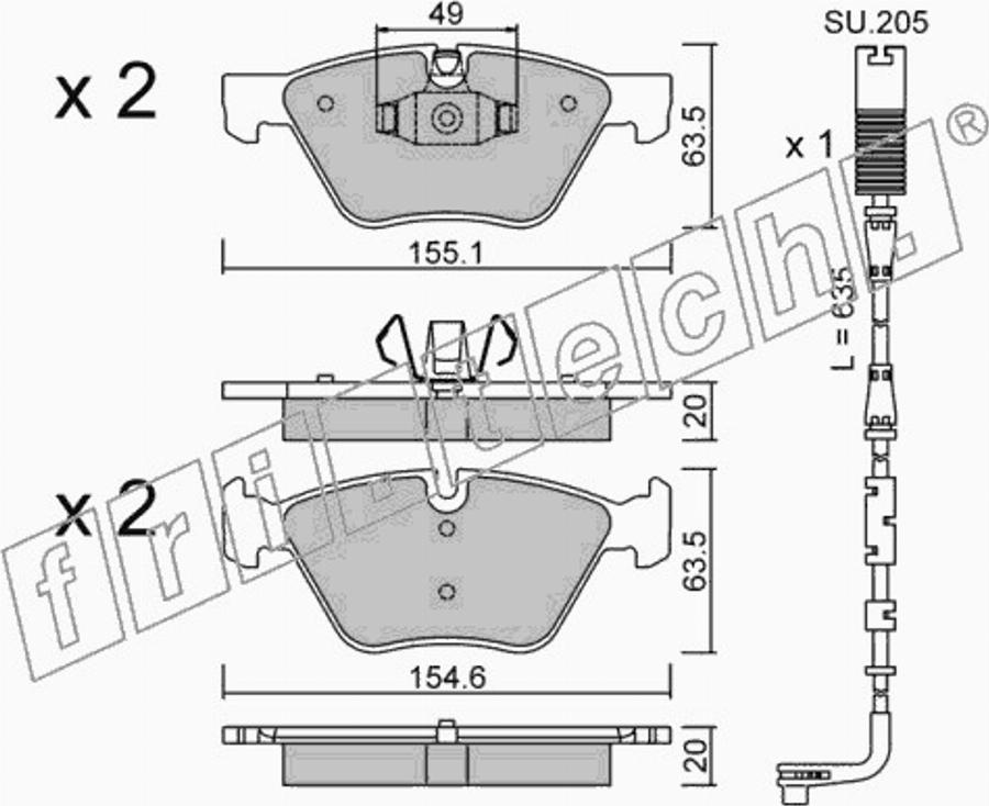 Fri.Tech. 573.5W - Bremžu uzliku kompl., Disku bremzes autospares.lv