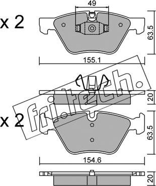 Fri.Tech. 573.5 - Bremžu uzliku kompl., Disku bremzes autospares.lv