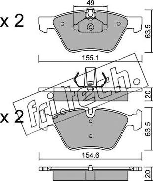 Fri.Tech. 573.0 - Bremžu uzliku kompl., Disku bremzes autospares.lv