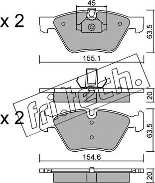 Fri.Tech. 573.3 - Bremžu uzliku kompl., Disku bremzes www.autospares.lv