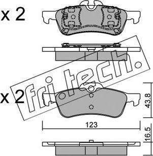 Fri.Tech. 572.0 - Тормозные колодки, дисковые, комплект www.autospares.lv