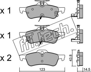 Fri.Tech. 572.2 - Тормозные колодки, дисковые, комплект www.autospares.lv