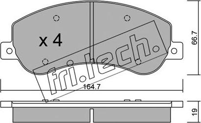 Fri.Tech. 696.1 - Bremžu uzliku kompl., Disku bremzes www.autospares.lv