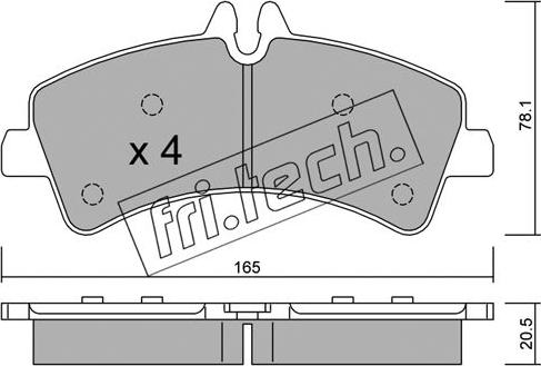 Fri.Tech. 690.0 - Bremžu uzliku kompl., Disku bremzes www.autospares.lv