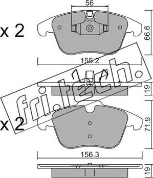 Fri.Tech. 691.4 - Тормозные колодки, дисковые, комплект www.autospares.lv