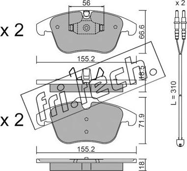 Fri.Tech. 691.5W - Bremžu uzliku kompl., Disku bremzes www.autospares.lv