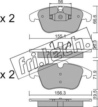 Fri.Tech. 691.6 - Bremžu uzliku kompl., Disku bremzes www.autospares.lv