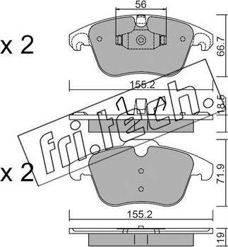 Fri.Tech. 691.3 - Тормозные колодки, дисковые, комплект www.autospares.lv