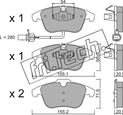 Fri.Tech. 691.2 - Bremžu uzliku kompl., Disku bremzes autospares.lv