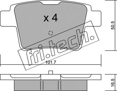 Fri.Tech. 693.0 - Тормозные колодки, дисковые, комплект www.autospares.lv