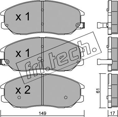 Fri.Tech. 649.0 - Brake Pad Set, disc brake www.autospares.lv