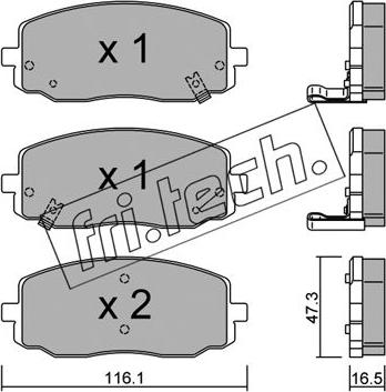 Fri.Tech. 645.0 - Bremžu uzliku kompl., Disku bremzes www.autospares.lv