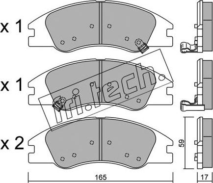 Fri.Tech. 646.0 - Bremžu uzliku kompl., Disku bremzes autospares.lv