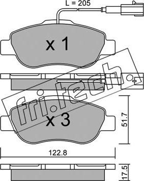 Fri.Tech. 654.1 - Bremžu uzliku kompl., Disku bremzes www.autospares.lv