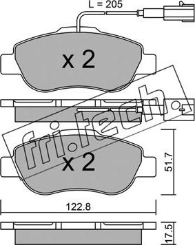 Fri.Tech. 654.2 - Brake Pad Set, disc brake www.autospares.lv