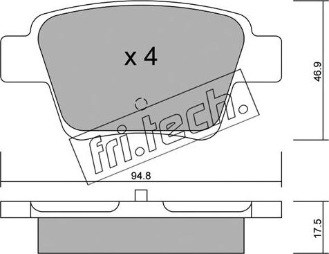 Fri.Tech. 655.0 - Bremžu uzliku kompl., Disku bremzes www.autospares.lv