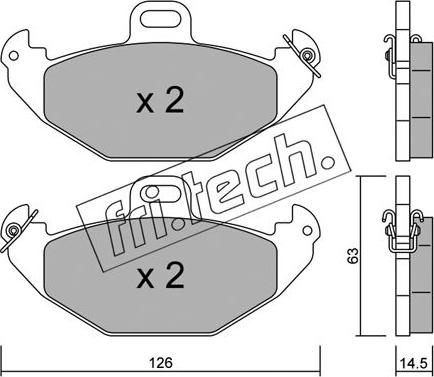 Fri.Tech. 650.0 - Brake Pad Set, disc brake www.autospares.lv