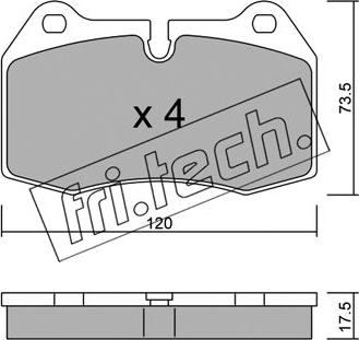 Fri.Tech. 661.0 - Bremžu uzliku kompl., Disku bremzes www.autospares.lv