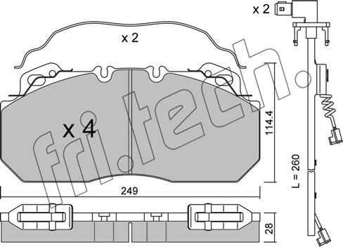 Fri.Tech. 605.0W - Bremžu uzliku kompl., Disku bremzes www.autospares.lv