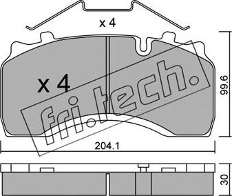 Fri.Tech. 606.0 - Bremžu uzliku kompl., Disku bremzes www.autospares.lv