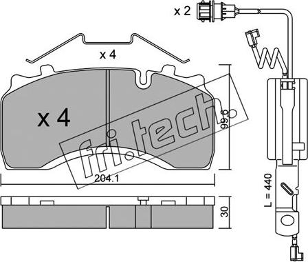 Fri.Tech. 606.1W - Bremžu uzliku kompl., Disku bremzes www.autospares.lv