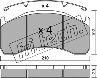 Fri.Tech. 608.0 - Bremžu uzliku kompl., Disku bremzes www.autospares.lv