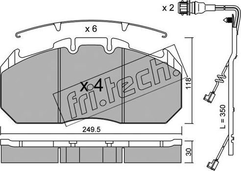 Fri.Tech. 603.0W - Bremžu uzliku kompl., Disku bremzes www.autospares.lv