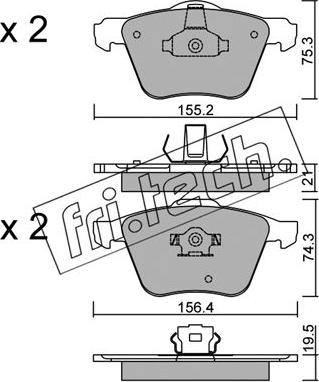 Fri.Tech. 615.0 - Тормозные колодки, дисковые, комплект www.autospares.lv