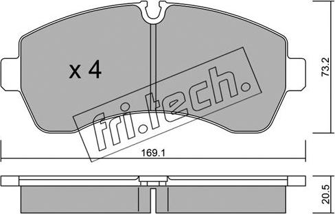 Fri.Tech. 689.0 - Bremžu uzliku kompl., Disku bremzes autospares.lv