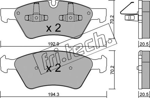 Fri.Tech. 686.0 - Bremžu uzliku kompl., Disku bremzes www.autospares.lv