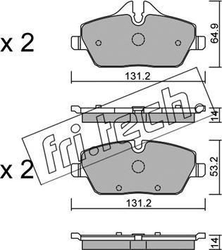 Fri.Tech. 680.2 - Bremžu uzliku kompl., Disku bremzes autospares.lv