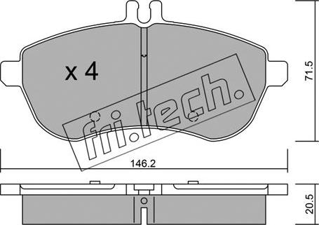 Fri.Tech. 681.0 - Bremžu uzliku kompl., Disku bremzes autospares.lv