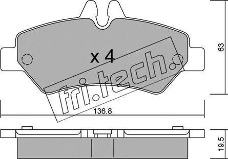 Fri.Tech. 688.0 - Bremžu uzliku kompl., Disku bremzes www.autospares.lv