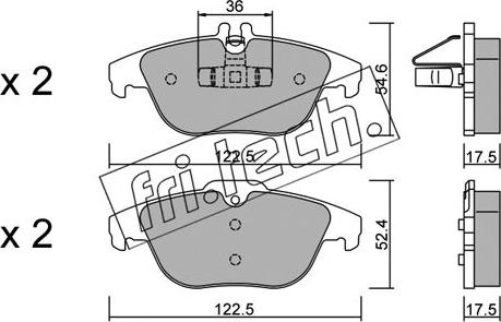 Fri.Tech. 682.0 - Bremžu uzliku kompl., Disku bremzes www.autospares.lv