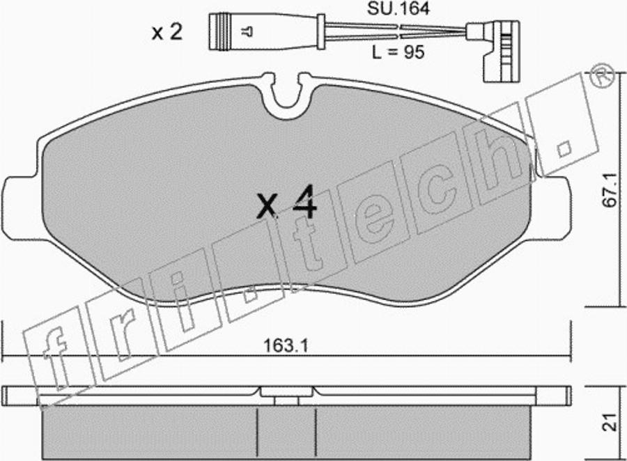 Fri.Tech. 6870W - Bremžu uzliku kompl., Disku bremzes www.autospares.lv