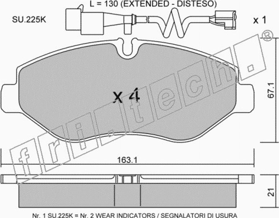 Fri.Tech. 6871W - Bremžu uzliku kompl., Disku bremzes www.autospares.lv