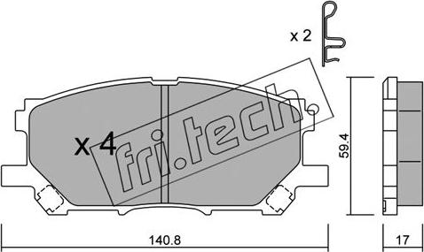 Fri.Tech. 634.0 - Bremžu uzliku kompl., Disku bremzes www.autospares.lv