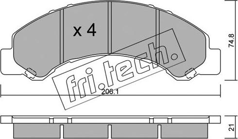 Fri.Tech. 636.0 - Bremžu uzliku kompl., Disku bremzes www.autospares.lv